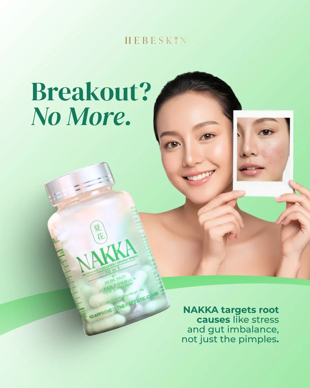 Hebeskin Nakka 10 in 1 Glutathione - 30s (Japan Formula)