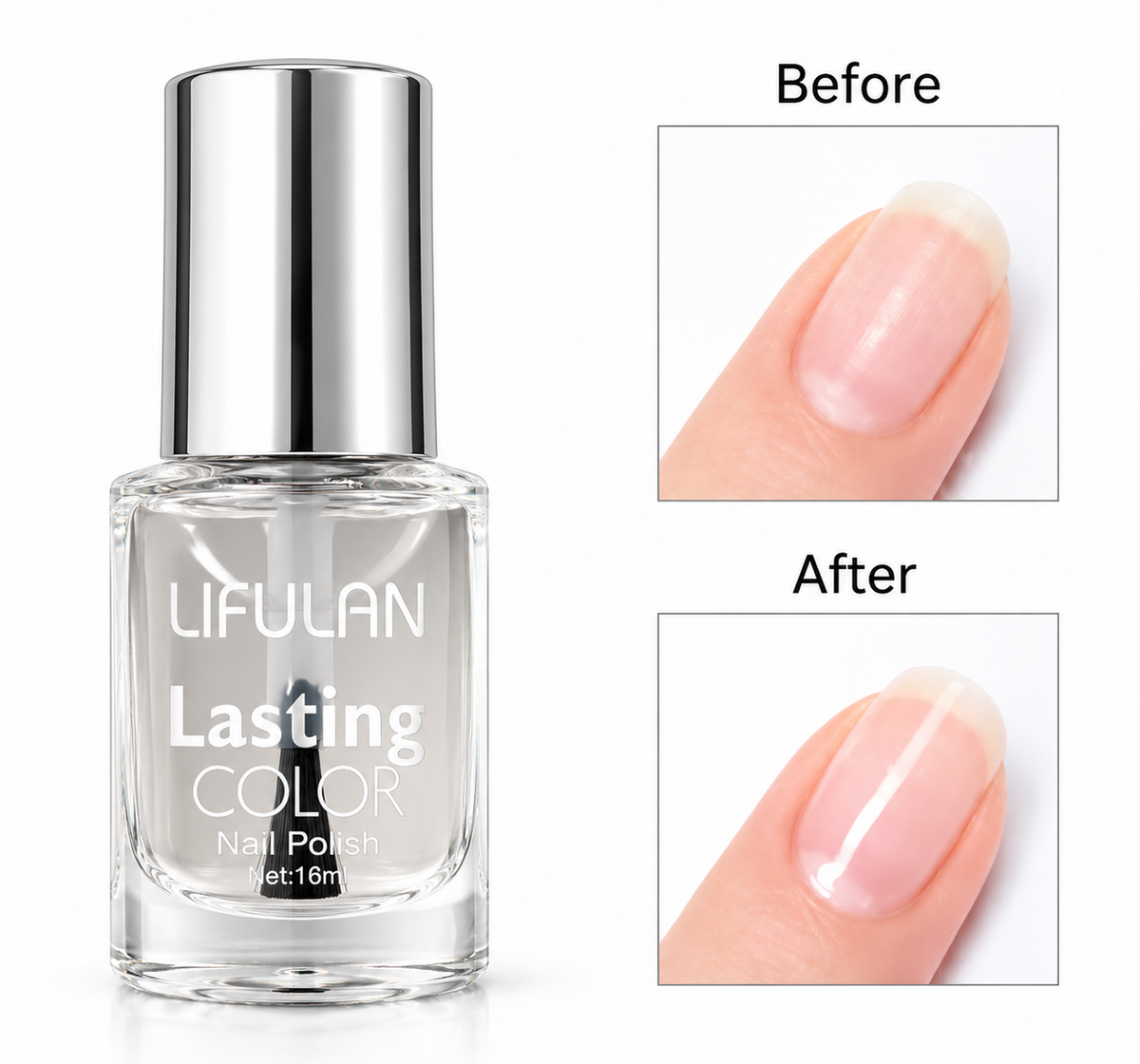 LIFULAN Long Lasting Color Clear Nail Polish – 16ml