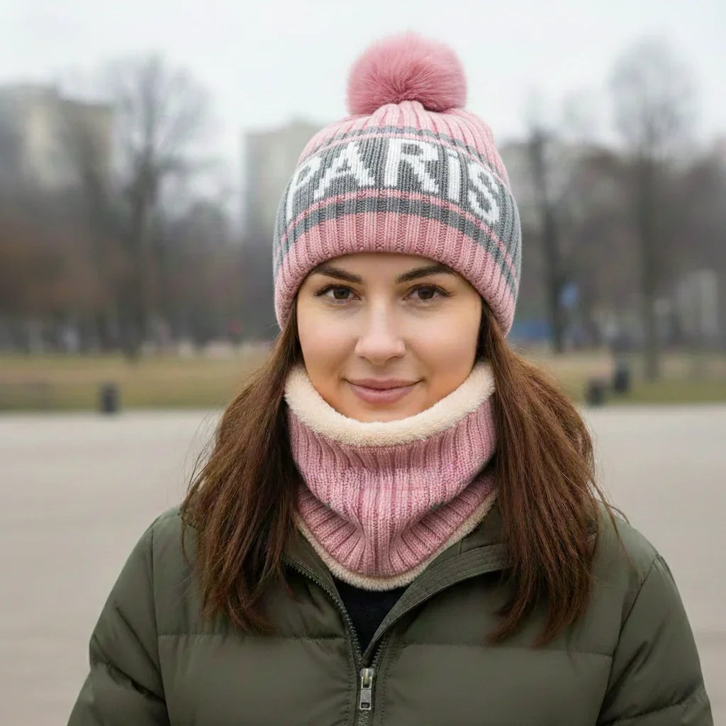 Winter Warm Knit Beanie Hat & Scarf Set