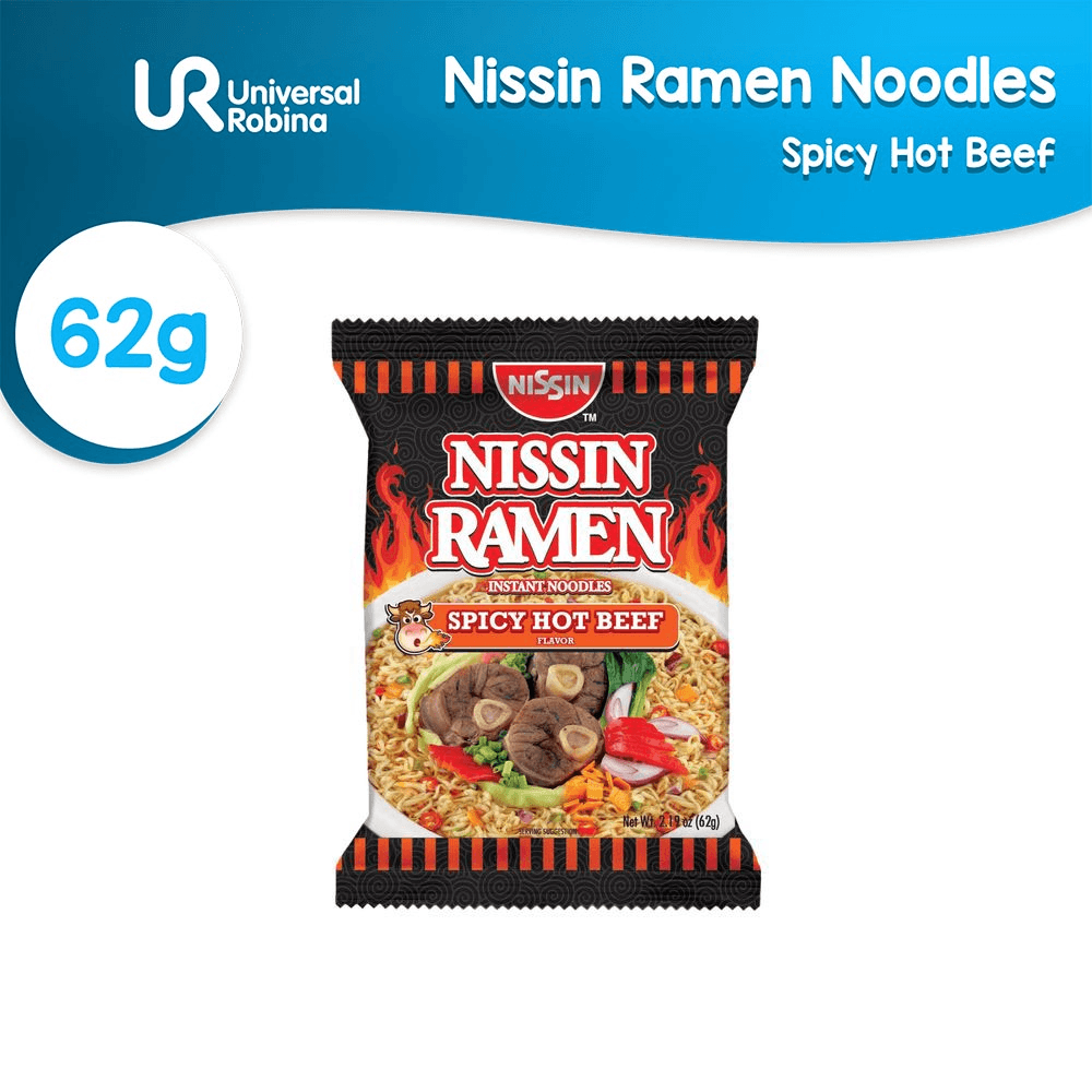 Nissin Ramen Instant Noodles Spicy Hot Beef Flavor - 62g