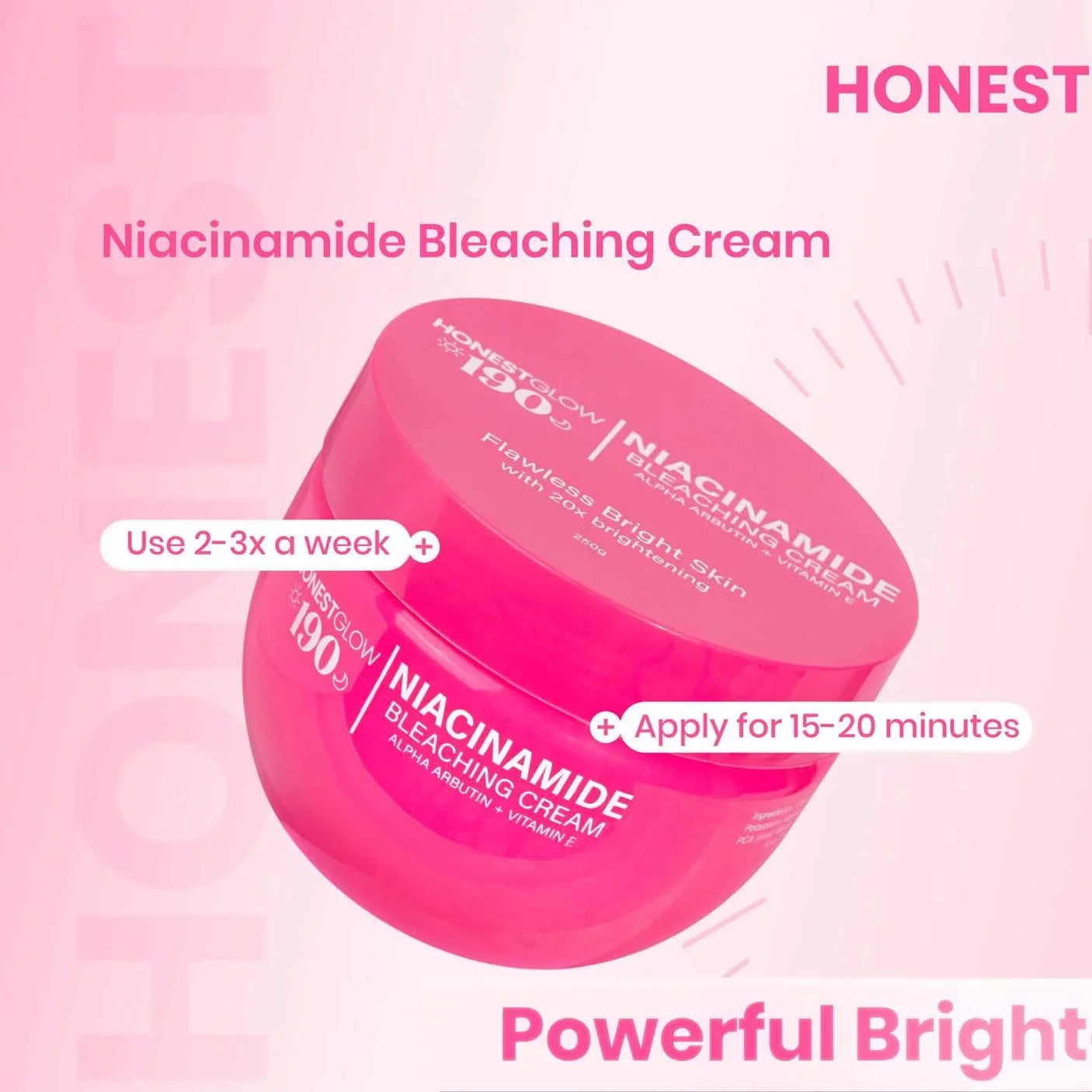 Honest Glow Niacinamide Bleaching Cream - 250g