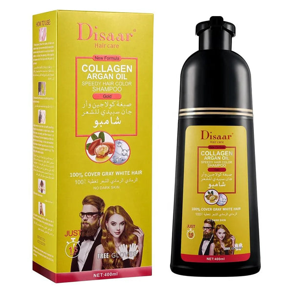 Disaar Collagen Argan Oil Hair Color Shampoo Gold - 400ml