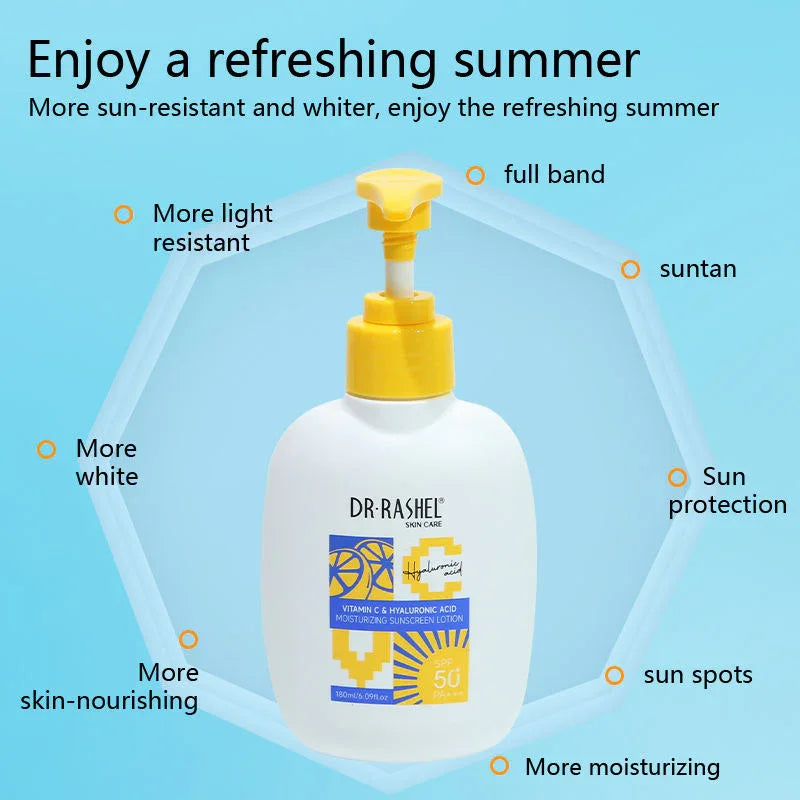 Dr.Rashel Vitamin C & Hyaluronic Acid Sunscreen Lotion SPF 50+ - 180ml