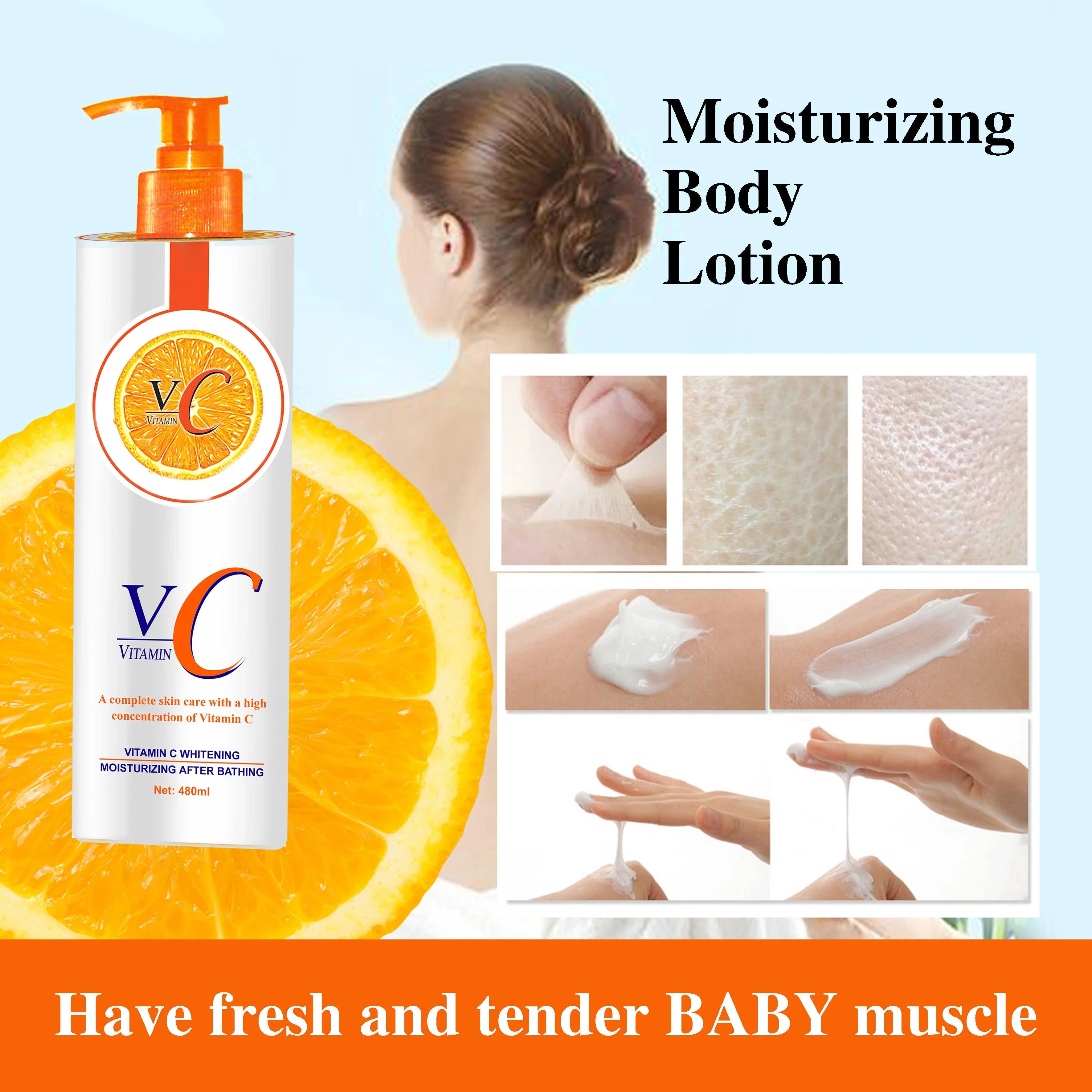 Century Beauty Vitamin C Whitening Moisturizing After Bathing Lotion - 480ml