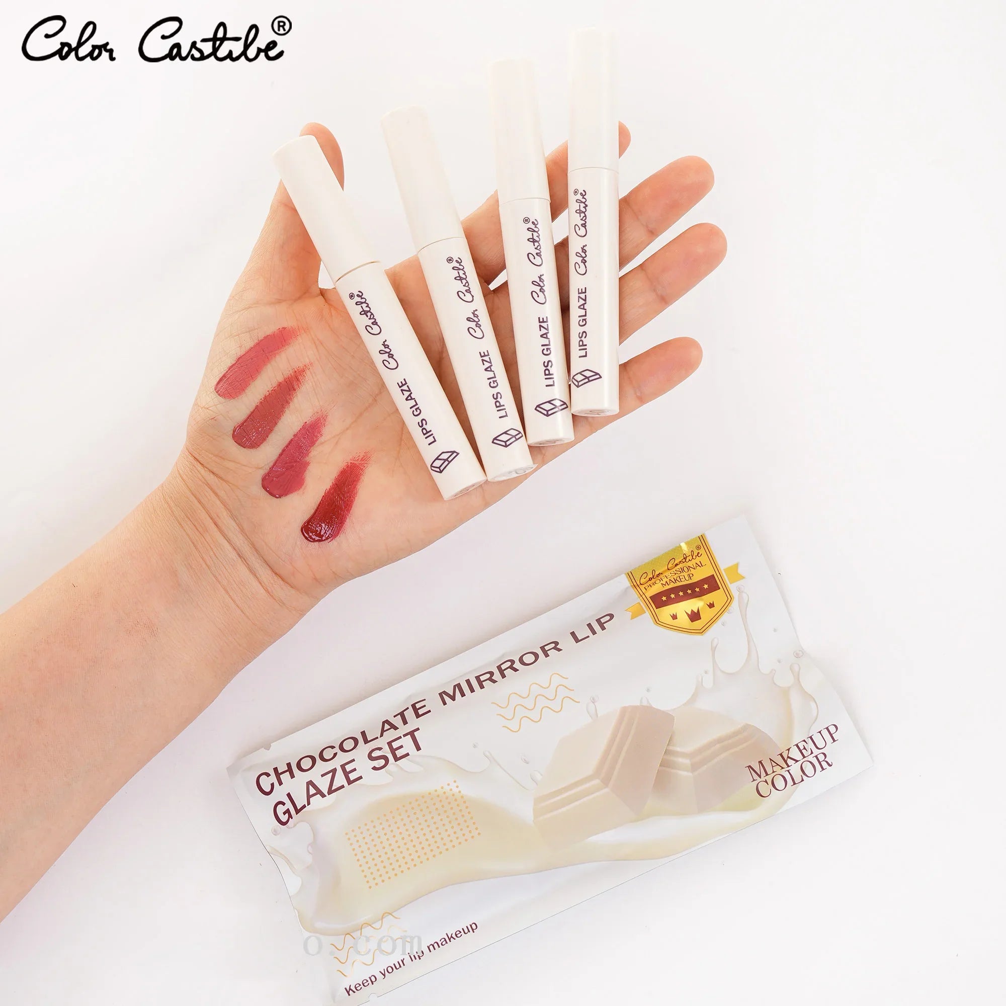 Color Castle Chocolate Mirror Lip Glaze 4 Colors Set
