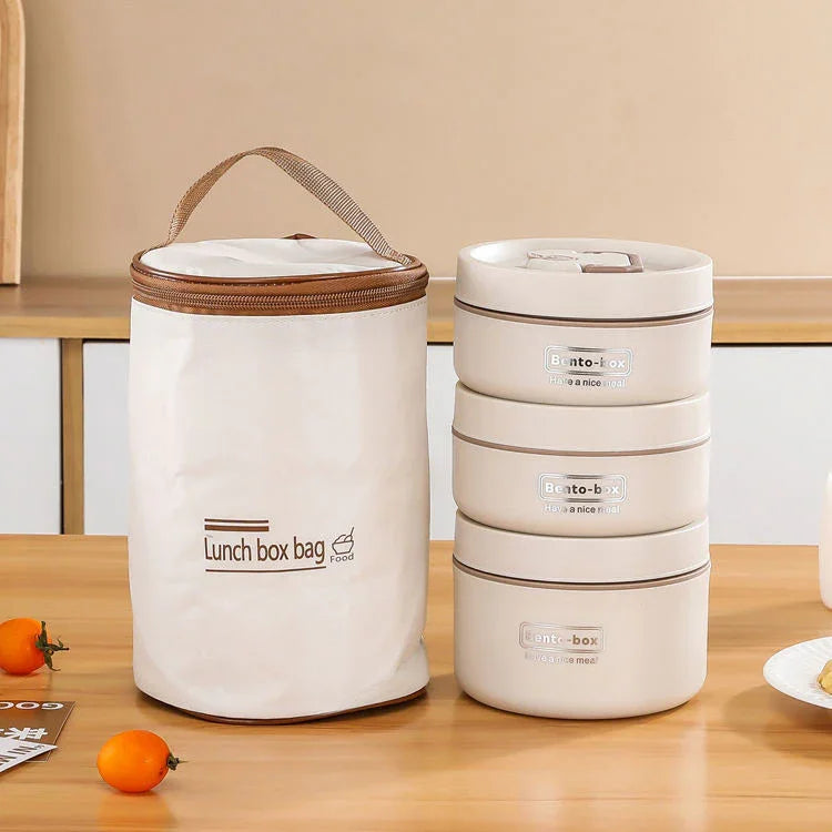 Portable Hot & Cold Food Insulation Lunch Box With Bag (Big)