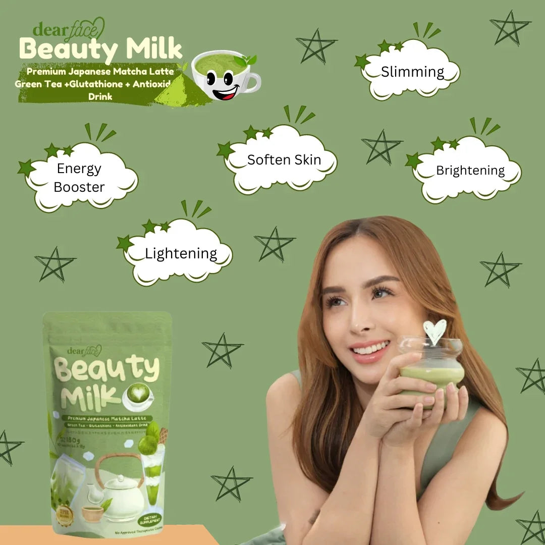Dear Face Beauty Milk Premium Japanese Matcha Latte Drink - 180g