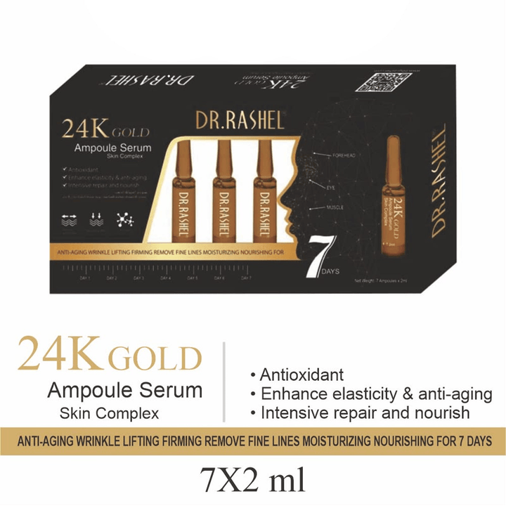 Dr.Rashel 24K Gold Ampoule Face Serum - 7 Ampoule X 2ml (Original) - Pinoyhyper