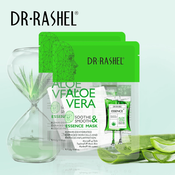 Dr.Rashel Aloe Vera Soothe & Smooth Essence Mask - 5 Pcs × 25g - Pinoyhyper