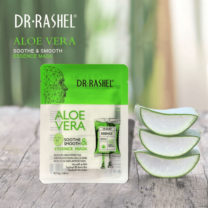 Dr.Rashel Aloe Vera Soothe & Smooth Essence Mask - 5 Pcs × 25g - Pinoyhyper