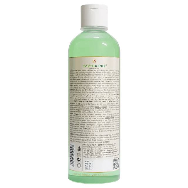 Earth Genix Body Wash Green Apple & Grape Fruit - 300ml - Pinoyhyper