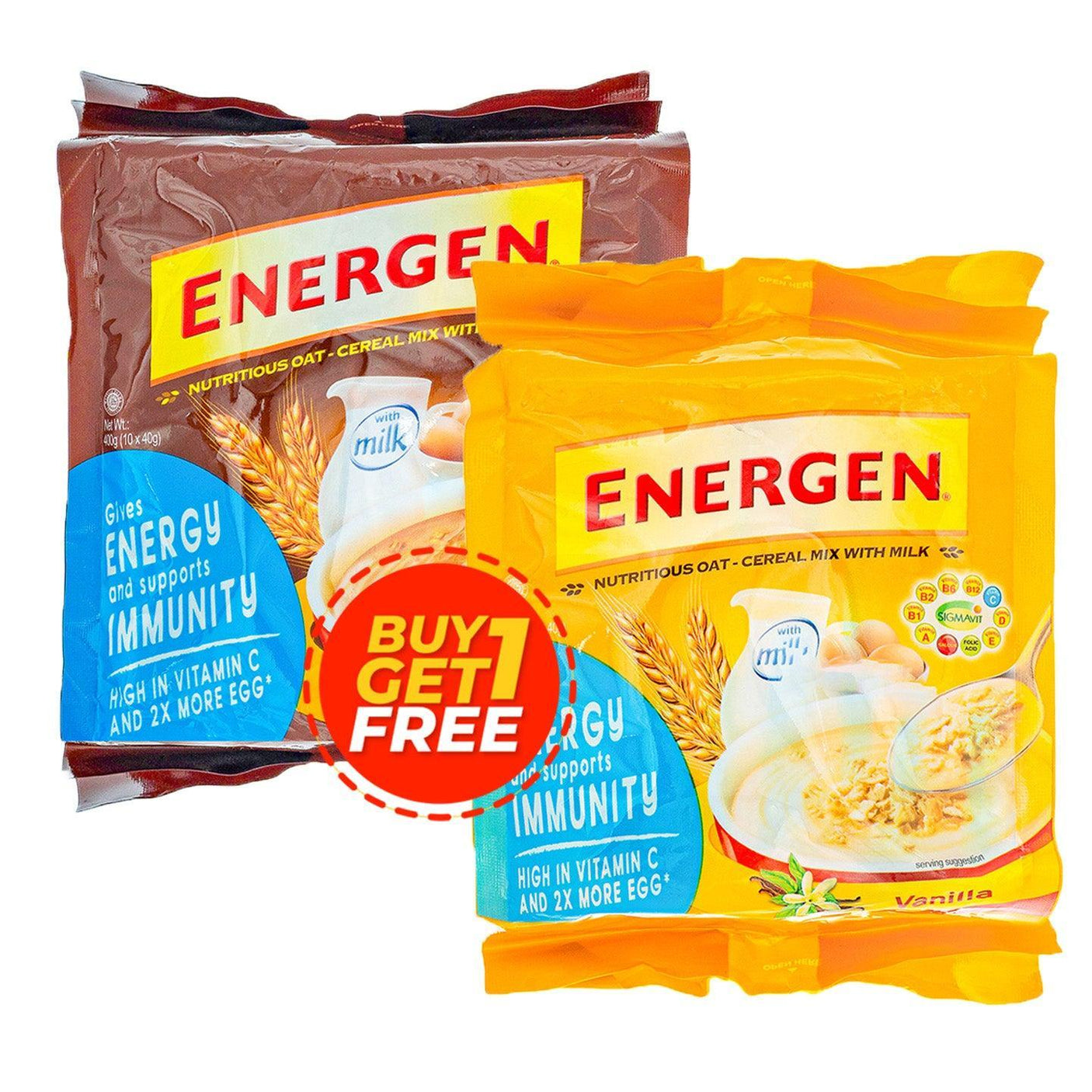 Energen Vanilla + Chocolate Oats Milk - 2 x 400g (1+1) Offer - Pinoyhyper