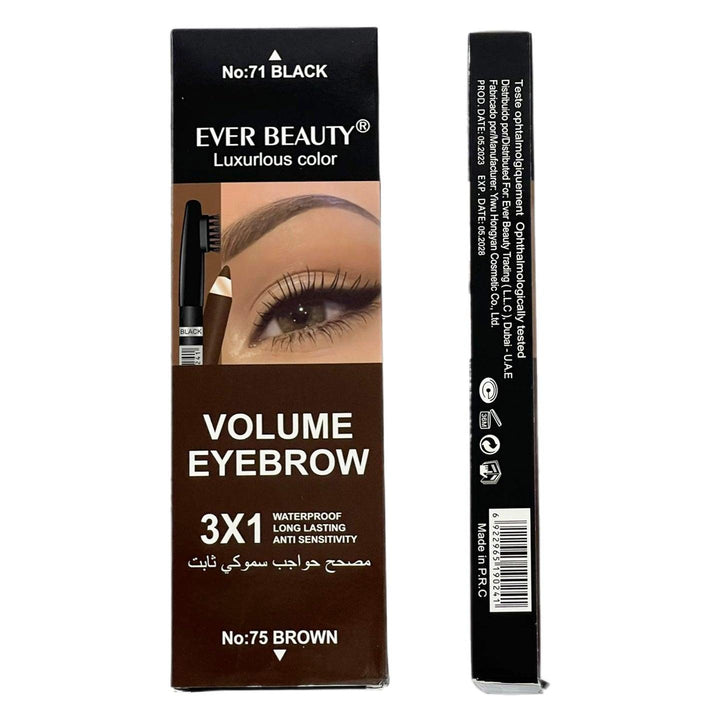Ever Beauty Eyebrow Pencil 2 In 1 Black & Brown 12Pcs In Box - Pinoyhyper
