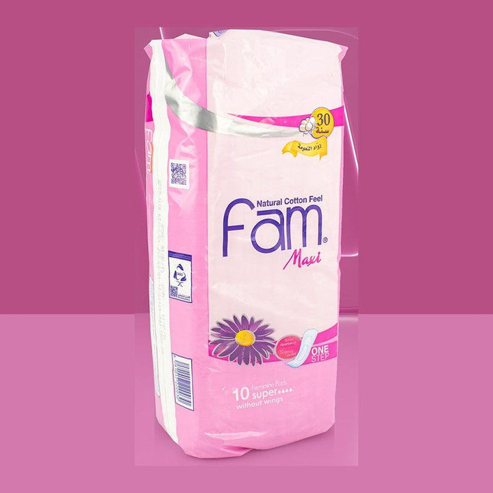 Fam Maxi Natural Cotton Feel Feminine Pads Without Wings - 10 Pads - Pinoyhyper