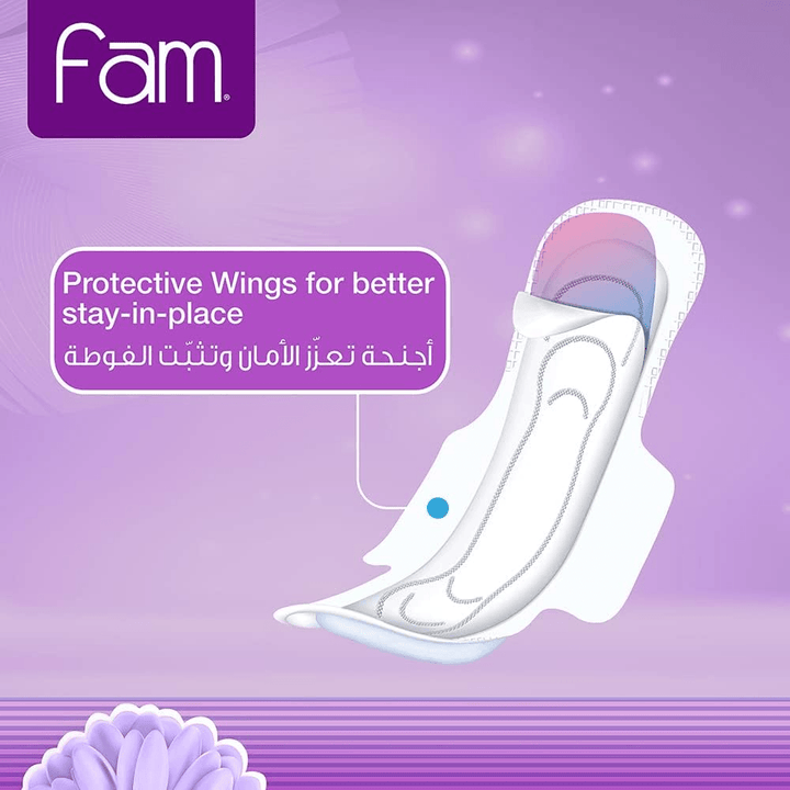 Fam Natural Cotton Feel Maxi Thick Folded With Wings Normal Sanitary 30 Pads - Pinoyhyper