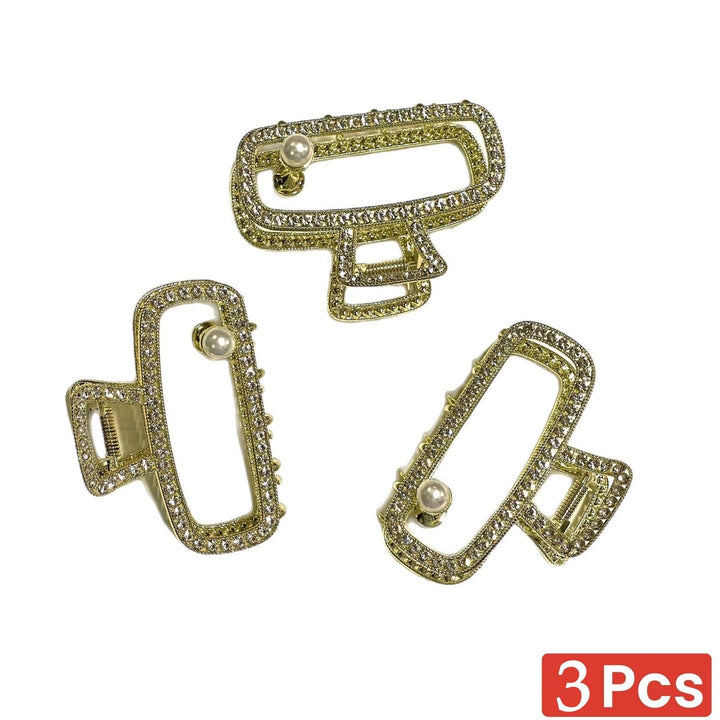 Fashion Gold Color Metallic Hair Claw Clips Set - 3 Pcs (457827) - Pinoyhyper