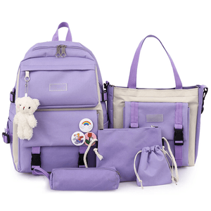 Fashion Student Backpack - 5 Pcs Set - Pinoyhyper