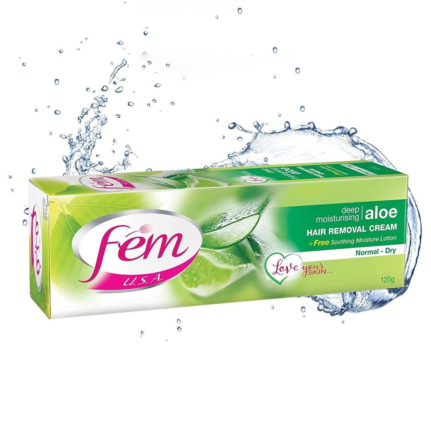 Fem USA Hair Removal Cream With Aloe Vera For Deep Moisturizing - 120g ...