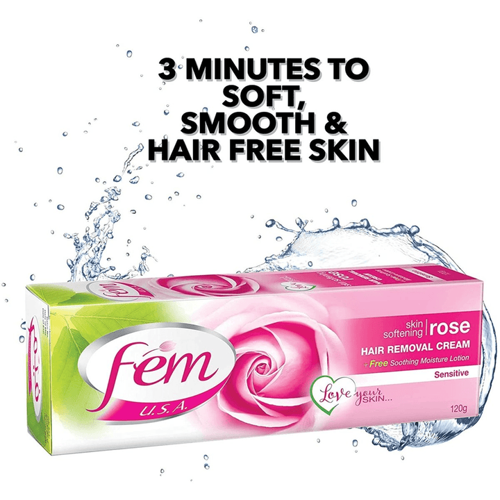 Fem USA Hair Removal Cream With Rose Soft & Moisturizing Skin - 120g - Pinoyhyper