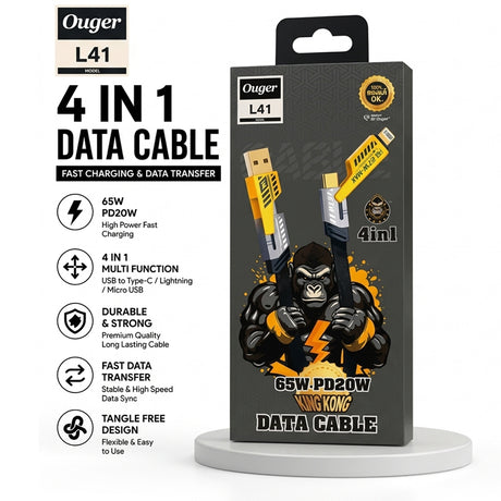 Ouger  King Kong 4-in-1 Data Cable (65W/PD20W) - L41
