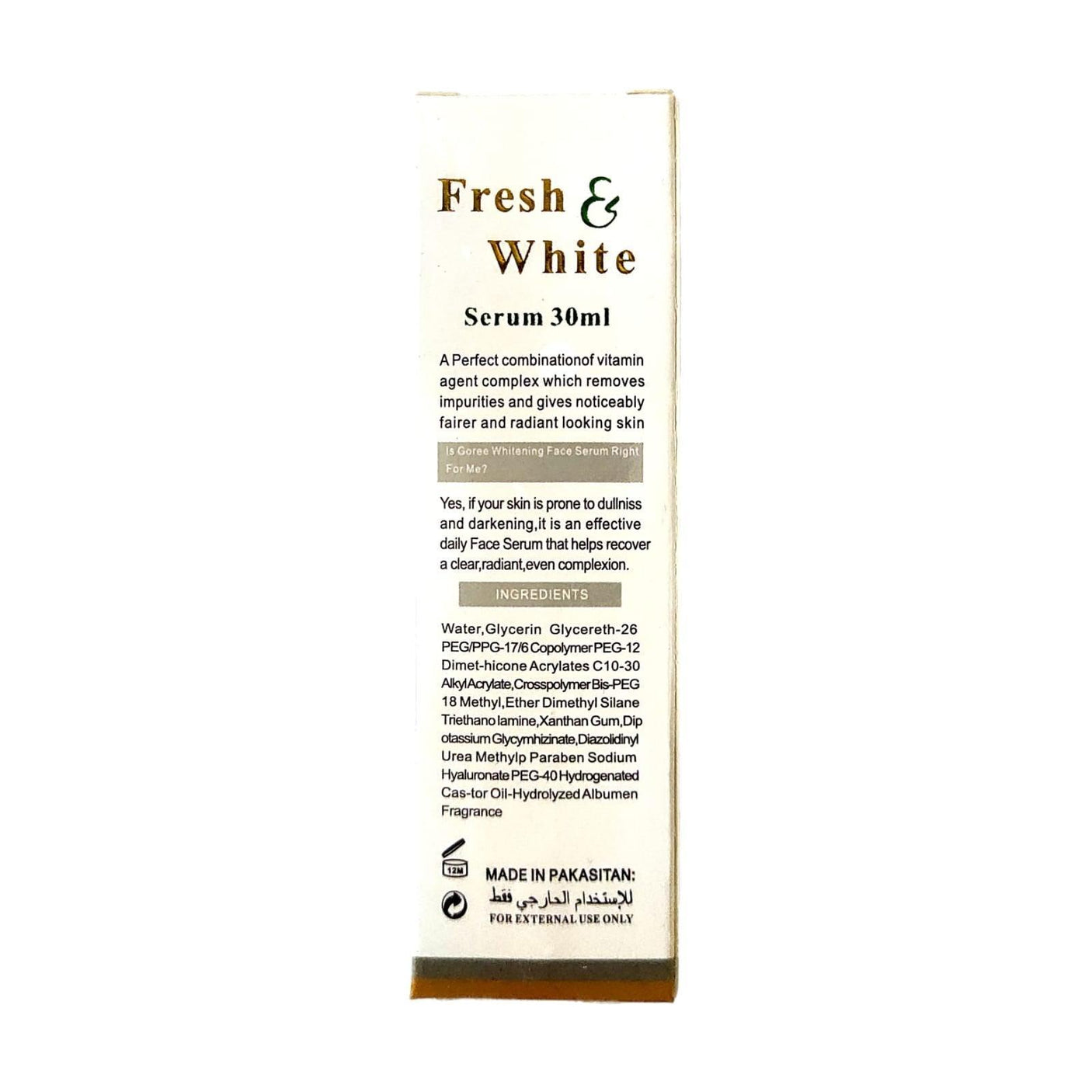 Fresh & White Whitening Face Serum With Lycopene - 30ml - Pinoyhyper
