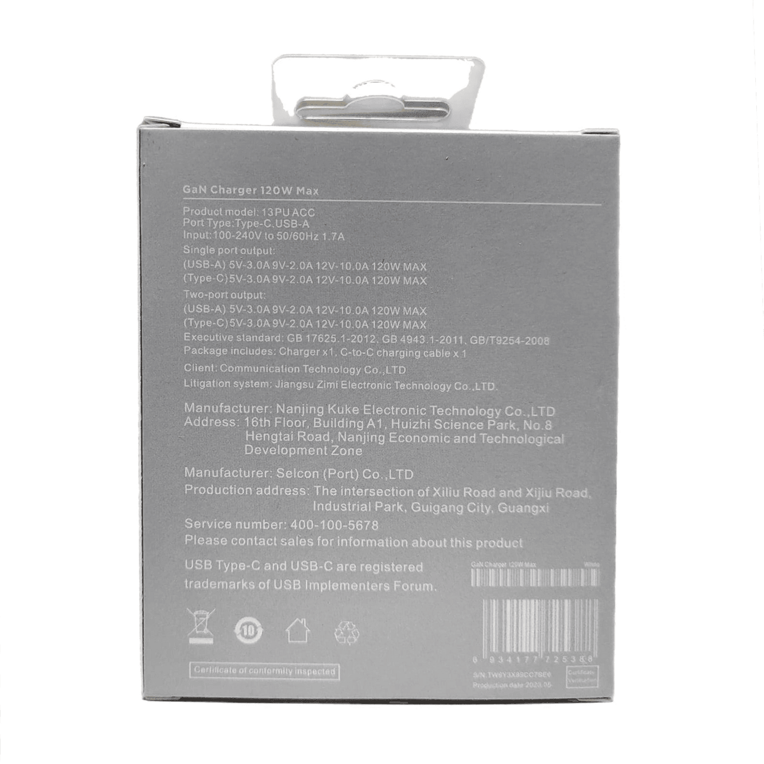 Gan Power Adapter 120W Max Fast Charger Type-C - Pinoyhyper