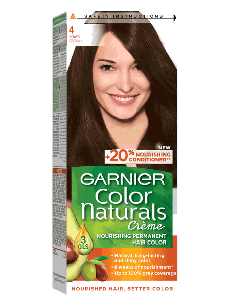 Garnier Color Naturals 4 Brown Chatain Hair Color - 1+1 (Promo Pack) - Pinoyhyper