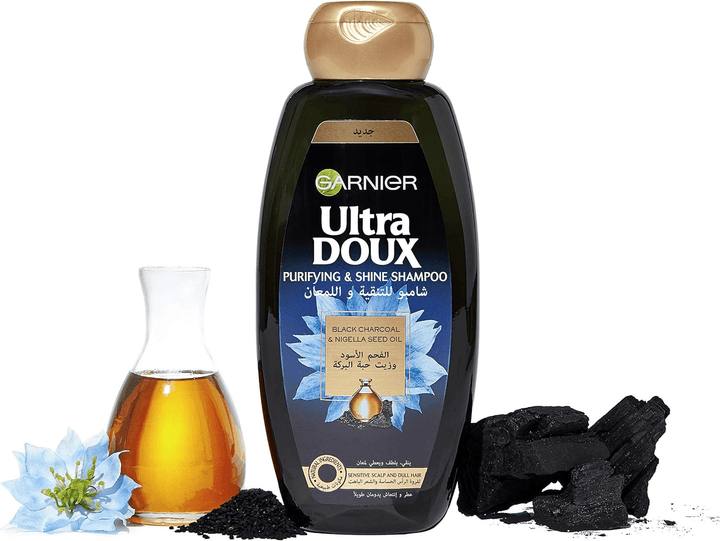 Garnier Ultra Doux Black Charcoal & Nigella Seed Shampoo - 600ml+400ml - Pinoyhyper