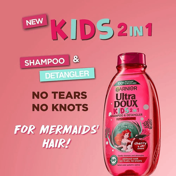 Garnier Ultra Doux Kids 2 in 1 Shampoo & Detangler Cherry & Soft Almond - 400ml - Pinoyhyper