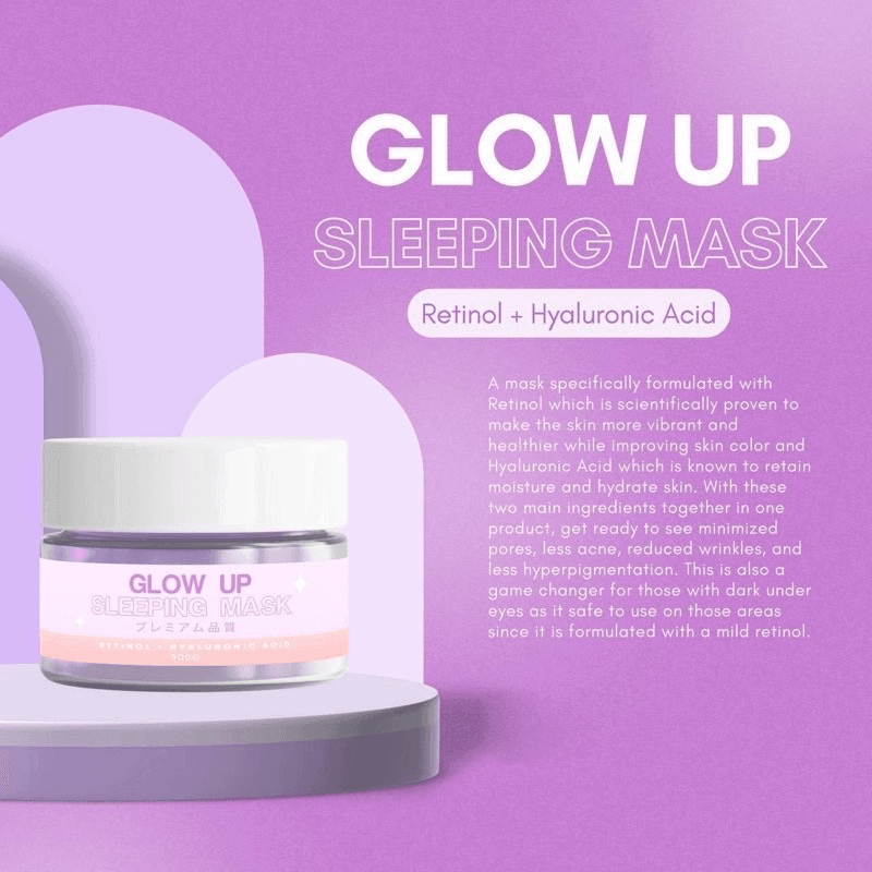 Glow Up Sleeping Mask (Retinol + Hyaluronic Acid) - 300g - Pinoyhyper