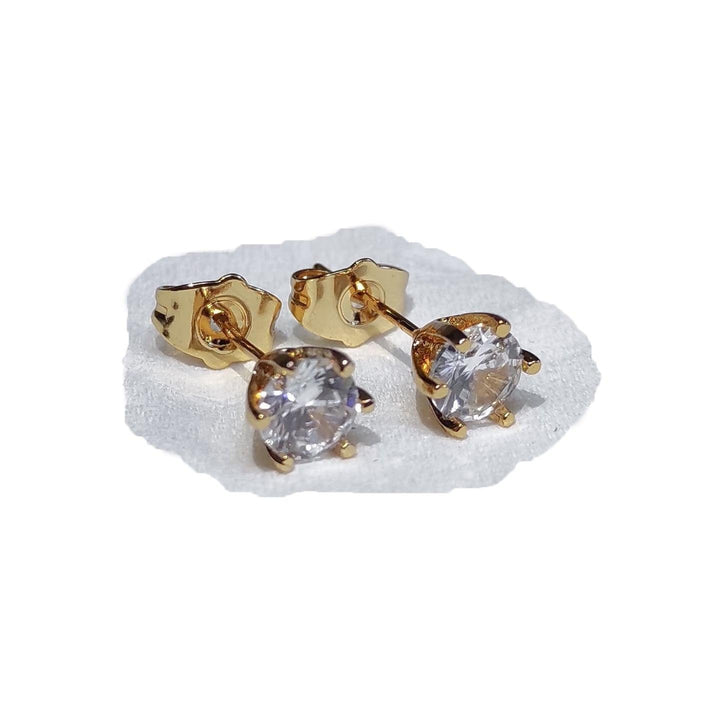 Golden Stainless Steel Stud Earings - 1258 - Pinoyhyper