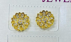 Golden Stainless Steel Stud Earings Flower - 864233 - Pinoyhyper