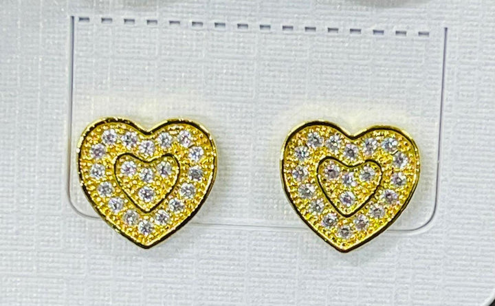 Golden Stainless Steel Stud Earings Heart - 746154 - Pinoyhyper