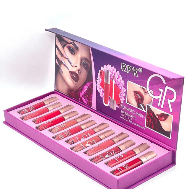 GR Soft & Matte Lip Gloss Long Lasting Waterproof - 12Pcs - Pinoyhyper