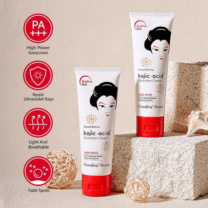 Guanjing Beauty Fade Spots Kojic Acid Sunscreen Cream SPF50 +++ - 80g - Pinoyhyper