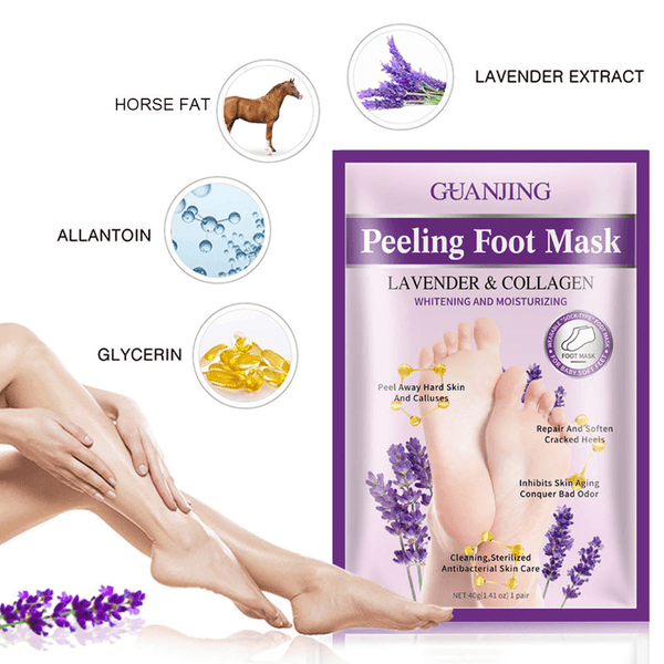 Guanjing Lavender & Collagen Foot Peeling Mask - 40g - Pinoyhyper