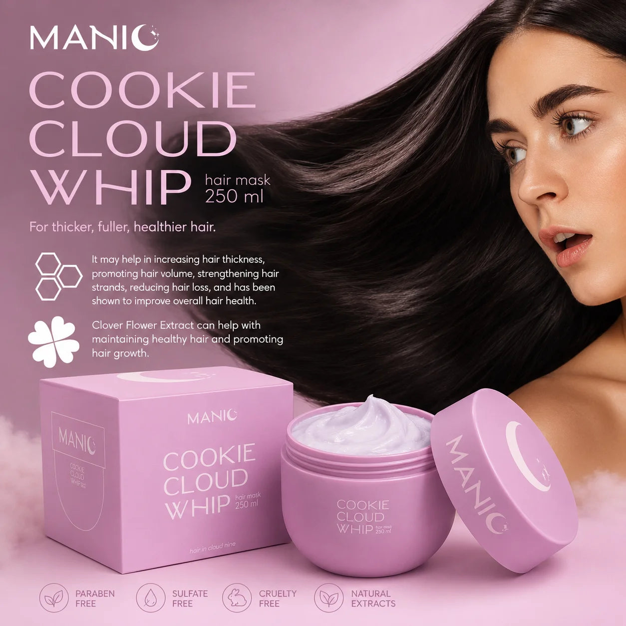 Manic Beauty Cookie Cloud Whip Hair Mask - 250ml