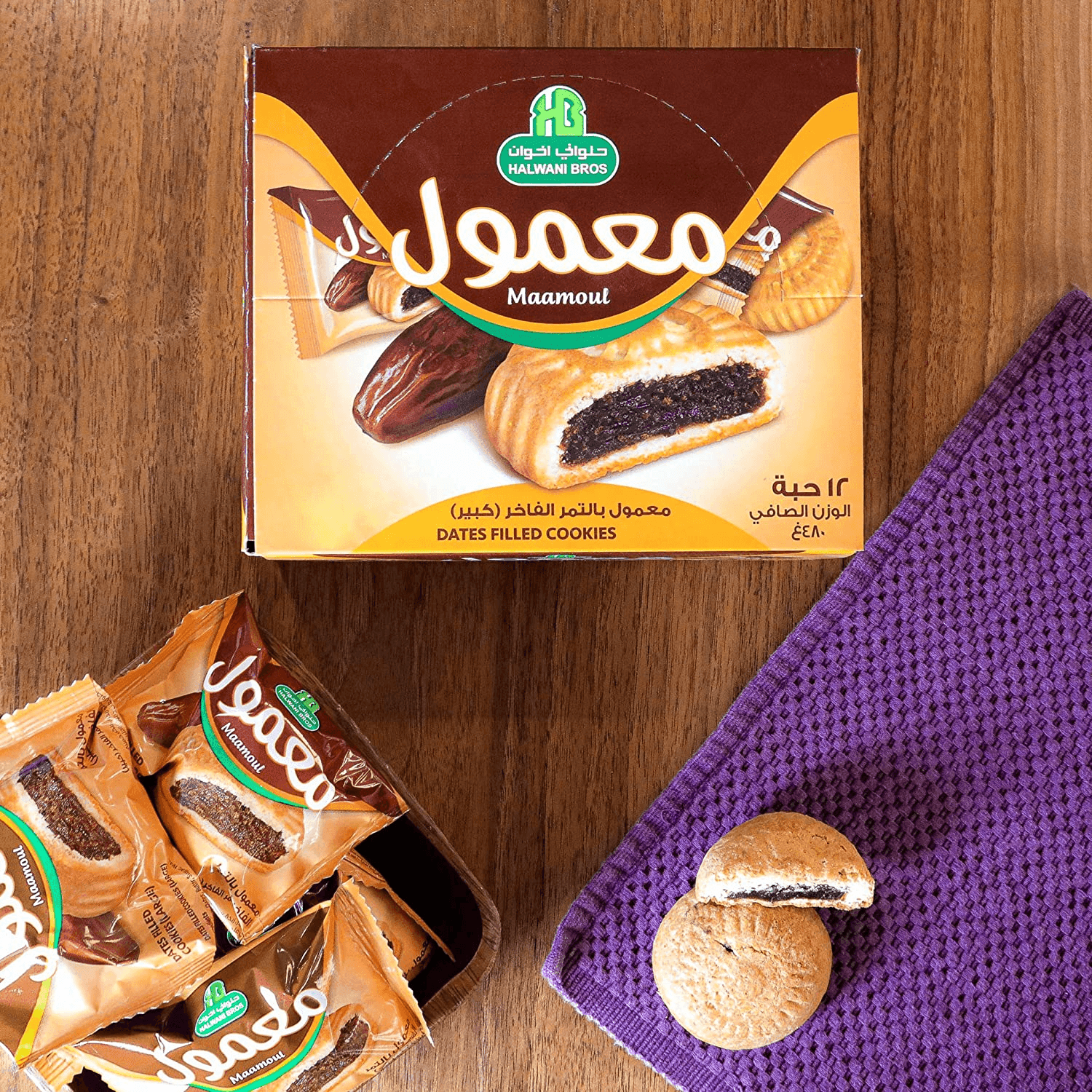 Halwani Bros Maamoul Dates Filled Cookies (480g) - 12 Pcs - Pinoyhyper