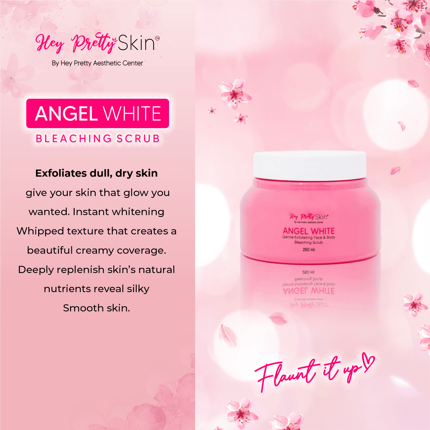 Hey Pretty Skin Angel White Face & Body Bleaching Scrub - 250ml - Pinoyhyper