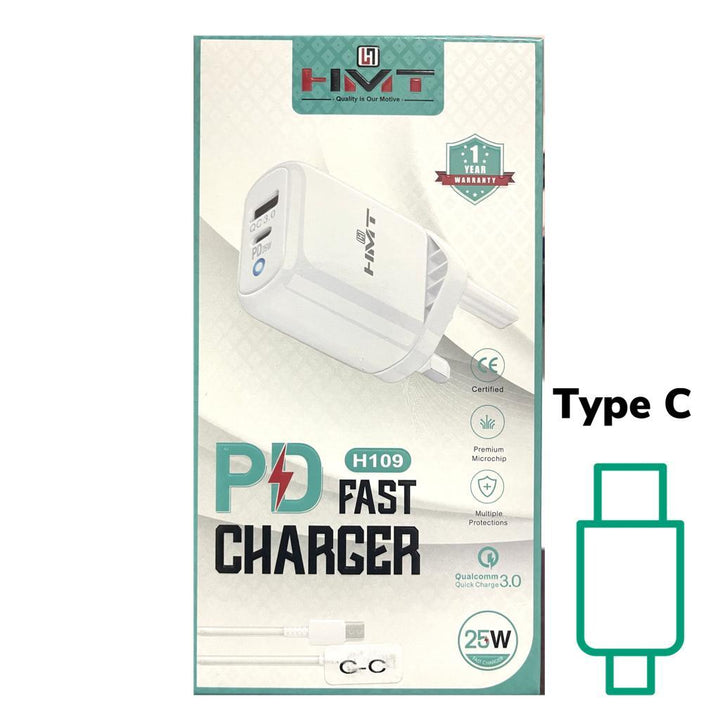 HMT PD Dual Super Fast Charging Adaptor - 25W / USB-C / H109 - Pinoyhyper