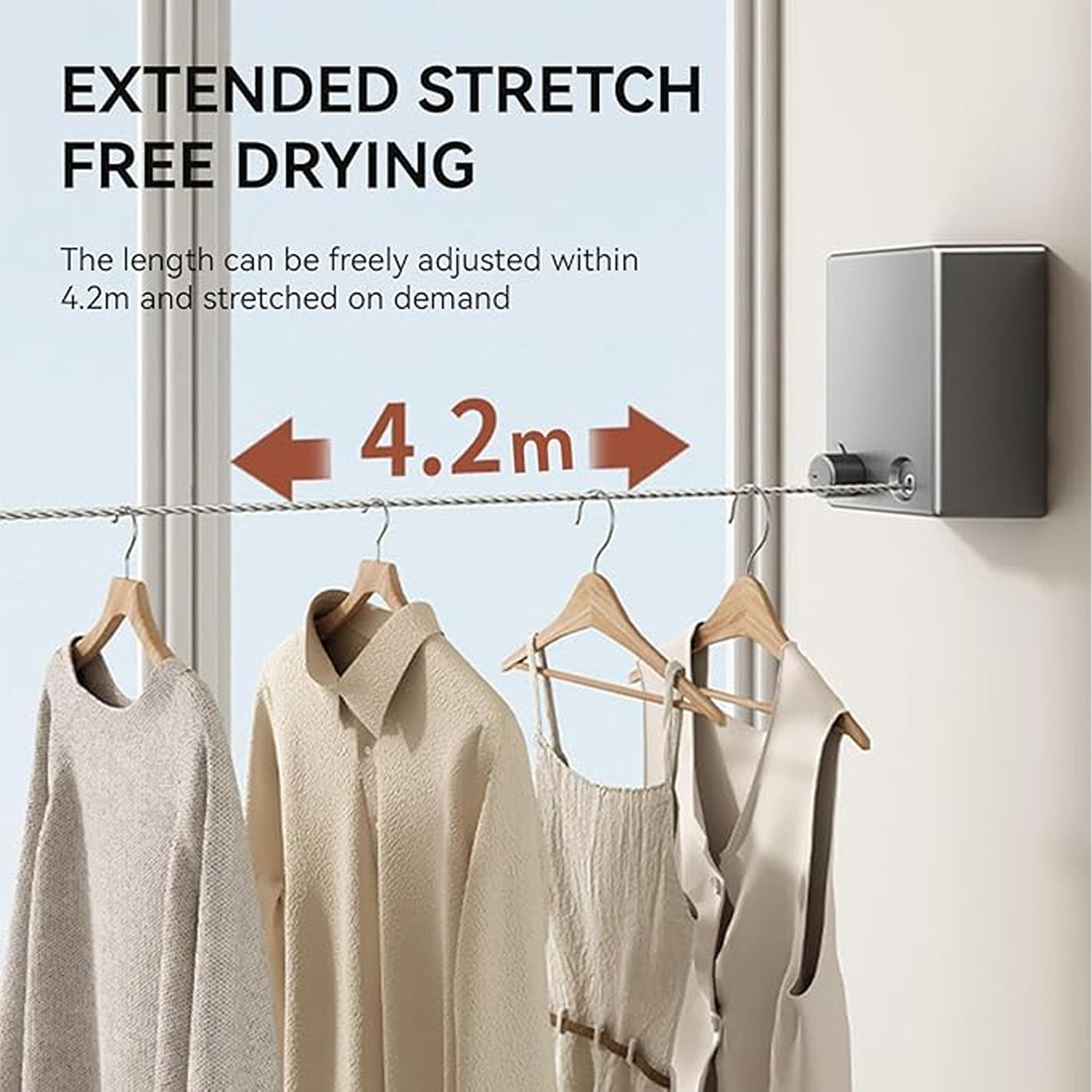 Wall-Mounted Retractable Clothesline