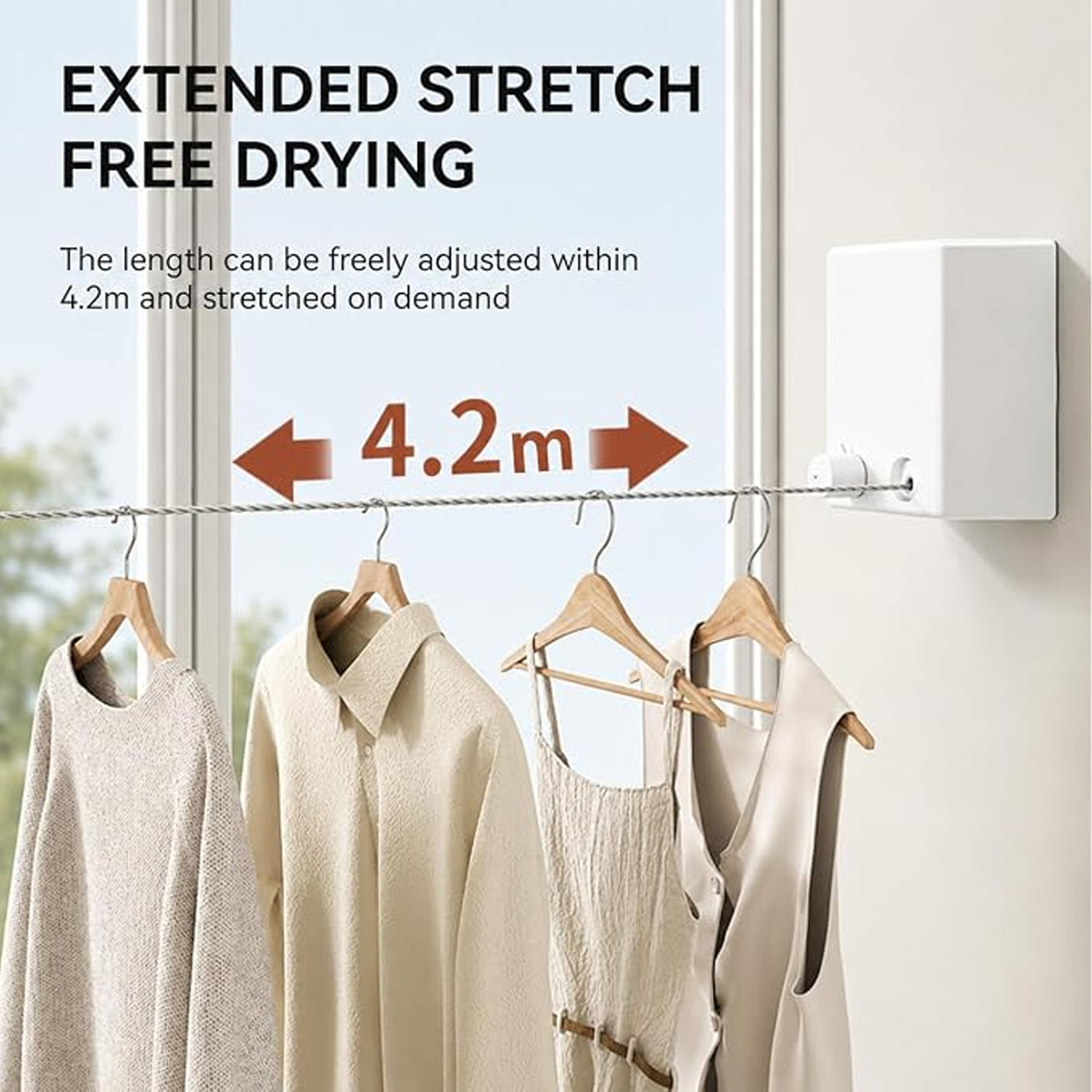 Wall-Mounted Retractable Clothesline