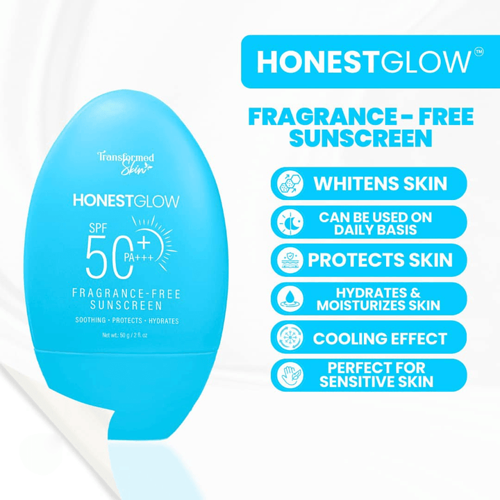 Honest Glow Fragrance Free Sunscreen SPF50 PA+++ - 50g - Pinoyhyper