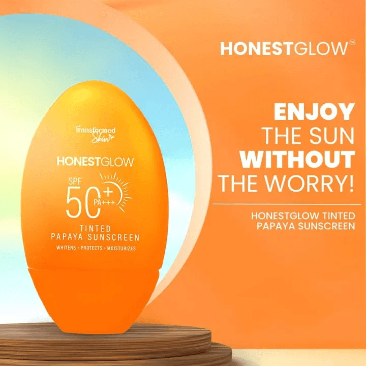 Honest Glow Tinted Papaya Sunscreen SPF 50 PA+++ - 50g - Pinoyhyper
