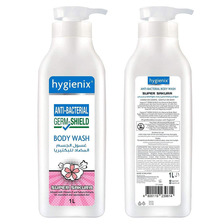 Hygienix Anti Bacterial Body Wash Super Sakura - 1 Ltr - Pinoyhyper
