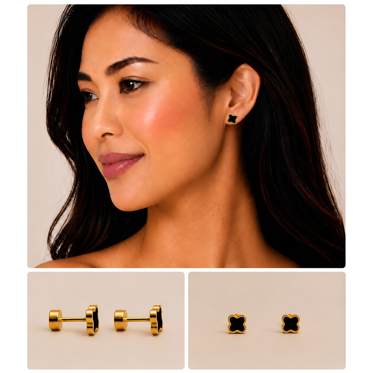 Elegant Clover-Shaped Stud Earrings - 126