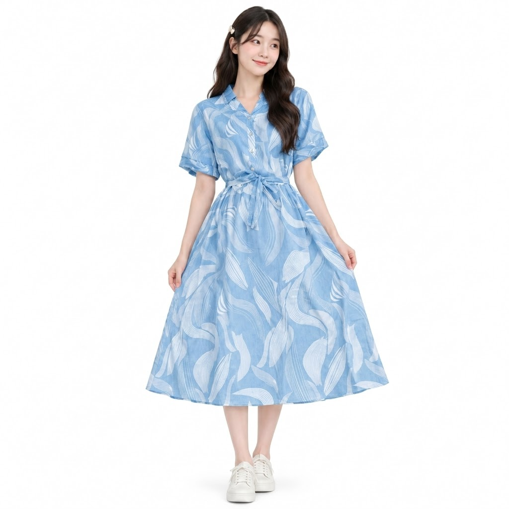 Mierdan Womens Casual Puffy Half Sleeve Dress - 6538