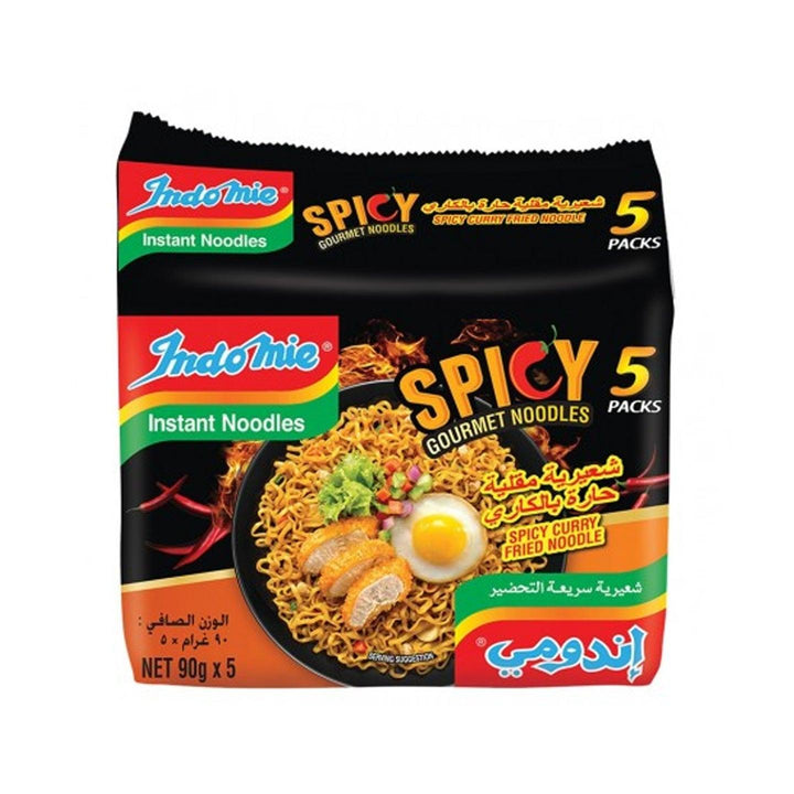 Indomie Noodles Spicy Curry Fried Flavour - 5 X 90g - Pinoyhyper