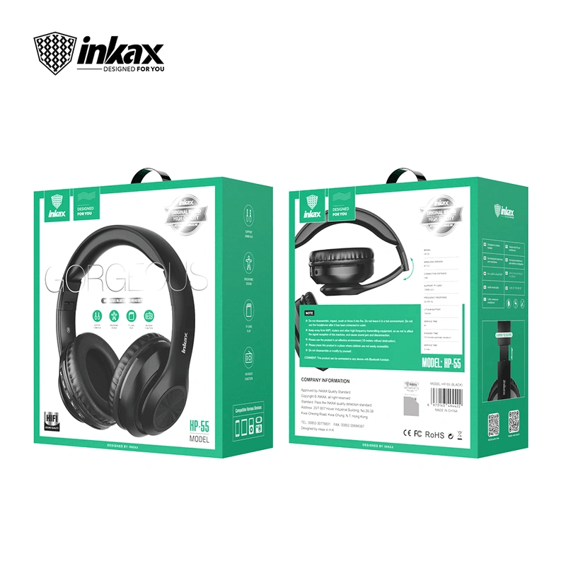 Inkax Bluetooth Wireless Headphones Hi-Fi Stereo HP-55 - Pinoyhyper