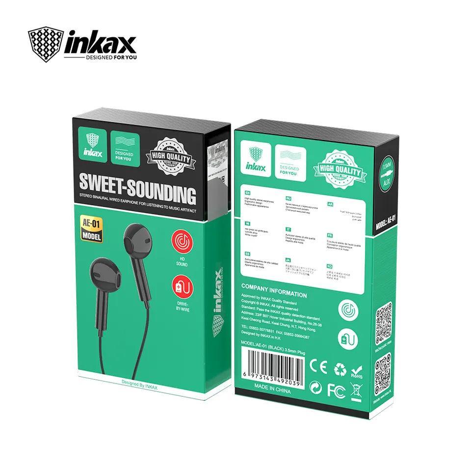 Inkax Fascinating Rhythm Wired Earphone AE-01 - Black - Pinoyhyper